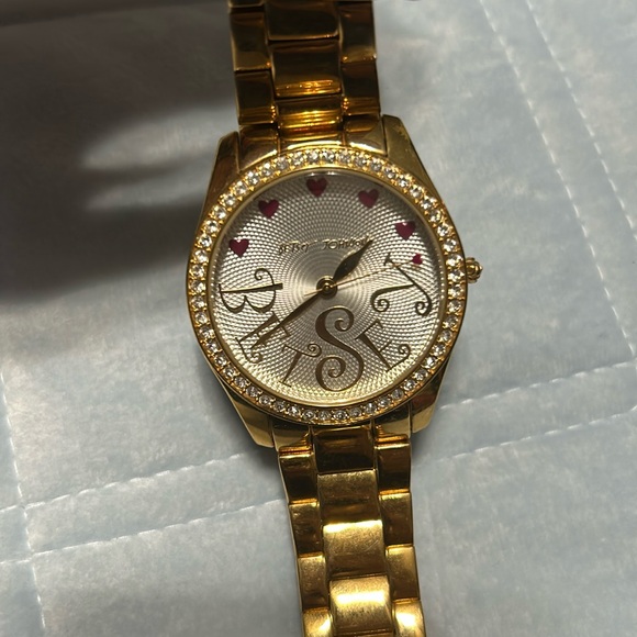 Betsey Johnson Gold Heart Watch